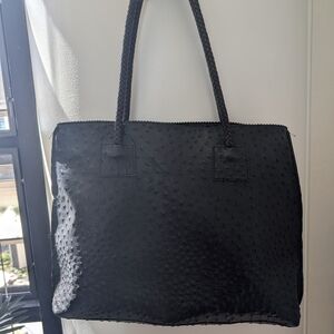 Elegant Leather Black Tote Bag